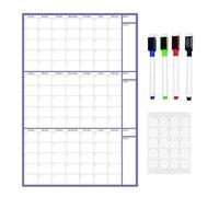 Tableau blanc Calendrier planificateur non daté pour 3 personnes avec 4 | Tableau de planification mural pour étudiant, enseignant, conseiller, école à la maison, chambre, studio, salle de classe