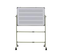 Tableau blanc double face effaçable à sec 90 x 120 cm avec support de marqueur, idéal pour la maison, l'école, l'éducation musicale