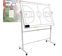 Tableau blanc double face effaçable à sec avec support de roue coulissante, hauteur réglable pour entraîneurs