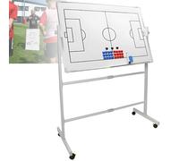 Tableau blanc double face effaçable à sec avec support de roue coulissante, hauteur réglable pour entraîneurs