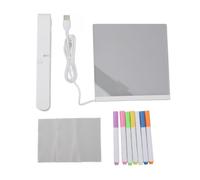 Tableau blanc effaçable à sec en acrylique SIWOTED, tableau blanc transparent avec support, 7 marqueurs colorés, 2 chiffons de nettoyage pour bureau et Salon
