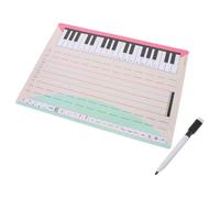 Tableau Blanc Effaçable à Sec Portable à Lignes pour Piano | Blanc PET et Carton, Film Réinscriptible, Exercices e Fa Sol, Stylo