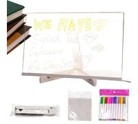 Tableau Blanc Effaçable Sec en Acrylique avec Éclairage LED - Panneau Acrylique Éclairant pour Messages - Art de Dessin Effaçable pour Écrire Messages,Idéal Café École Maison Bureau Magasin Anniversai