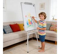 Tableau Blanc Effacable sur Pied, Portable Léger, Magnétique sur Pied, Réglable, Effaçable à Sec, pour Bureau, École, Maison, Mobile Paperboard Pliable de Tableau de ConféRence (70 x 100 cm (Blanc))