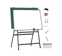 Tableau Blanc Effacable Sur Pied, White Board Double Face, Tableau Blanc Magnetique, Whiteboard Pliable Roulette, Hauteur Réglable(Multi-colored,80x120cm/32x47in)