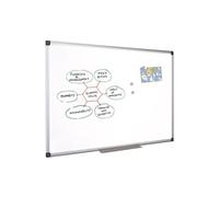 Bi-Office Maya Tableau blanc émaillé avec cadre en aluminium 120 x 90 cm Blanc
