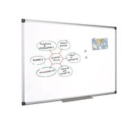 Bi-Office Tableau blanc émaillé Maya cadre aluminium 120 x 90 cm Blanc