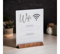 Tableau blanc en acrylique avec mot de passe WiFi, style tableau noir pour la maison et le bureau, décoration de magasin ou de bureau