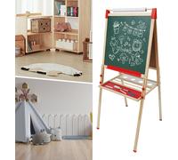 Tableau blanc et tableau noir double face, tableau pour enfants avec chiffres et autres accessoires, chevalet réglable en hauteur pour enfants