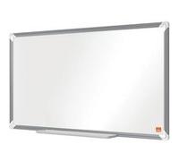 Nobo Tableau Blanc Acier Magnétique à Écran Large, 710x400mm, Cadre Aluminium, Montage Mural par les Coins, Porte-Marqueur Inclus, Premium Plus, Blanc, 1915370