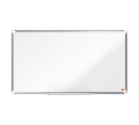Nobo Tableau Blanc Acier Magnétique à Écran Large, 890x500mm, Cadre Aluminium, Montage Mural par les Coins, Porte-Marqueur Inclus, Premium Plus, Blanc, 1915371