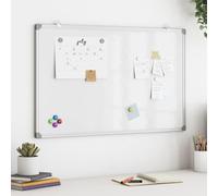 Tableau blanc magnétique 100 x 60 x 1,7 cm en aluminium avec surface lisse, magnétique, polyvalent comme panneau de présentation, tableau d'affichage, séparateur de pièce pour bureau, école, séminaire