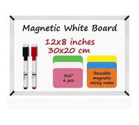 Tableau Blanc Magnetique - 30x20 cm Tableau Effacable avec 2 Feutres Effaçables à Sec et 6 Pense Bête Magnétique