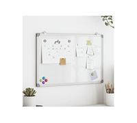 vidaXL Tableau blanc magnétique mural 60x40 cm – surface lisse, aluminium, facile à installer