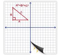 Tableau blanc magnétique à grille effaçable à sec, tableaux blancs laminés, 66 x 66 cm, blanc, lignes graphiques d'axe XY, tableaux magnétiques avec quadrillage pour mathématiques, école, algèbre, géométrie | Articles ménagers