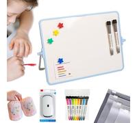 Tableau Blanc Magnétique A3 30 x 40 cm, Double Face Effaçable à Sec Avec Support, Chevalet Portable, Surface Lisse Anti-Ghosting, Pour Maison, Bureau, École, Réunions, Formation, Notes (Bleu)
