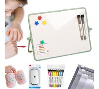 Tableau Blanc Magnétique A3 30 x 40 cm, Double Face Effaçable à Sec Avec Support, Chevalet Portable, Surface Lisse Anti-Ghosting, Pour Maison, Bureau, École, Réunions, Formation, Notes (Vert)