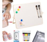 Tableau Blanc Magnétique A3 30 x 40 cm, Double Face Effaçable à Sec Avec Support, Chevalet Portable, Surface Lisse Anti-Ghosting, Pour Maison, Bureau, École, Réunions, Formation, Notes (Blanc)