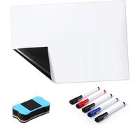 Tableau blanc magnétique A3 pour frigo - effaçable à sec, 5 marqueurs + effaceur, idéal planning cuisine/mémos