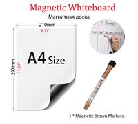 Tableau Blanc Magnétique A4 Arrondi,Autocollant De Réfrigérateur Réutilisable,Marque De Lingette Sèche,Graffiti,Mémo D'écriture,Tableau D'affichage,Tableau D'annonce - Type A4r-Q1brown