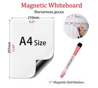 Tableau Blanc Magnétique A4 Arrondi,Autocollant De Réfrigérateur Réutilisable,Marque De Lingette Sèche,Graffiti,Mémo D'écriture,Tableau D'affichage,Tableau D'annonce - Type A4r-Q1red