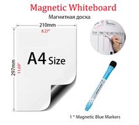 Tableau Blanc Magnétique A4 Arrondi,Autocollant De Réfrigérateur Réutilisable,Marque De Lingette Sèche,Graffiti,Mémo D'écriture,Tableau D'affichage,Tableau D'annonce - Type A4r-Q1blue