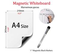 Tableau Blanc Magnétique A4 Arrondi,Autocollant De Réfrigérateur Réutilisable,Marque De Lingette Sèche,Graffiti,Mémo D'écriture,Tableau D'affichage,Tableau D'annonce - Type A4r-Q1black