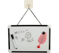 Tableau blanc magnétique A4 avec cordon de suspension - Tableau mémo effaçable à sec avec stylo, 2 aimants et gomme - Tableau à message réutilisable pour la maison, le bureau, la cuisine et la salle