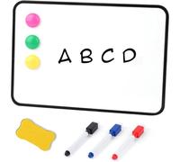 Tableau Blanc Magnetique, A4 Tableau Blanc Double Face avec 3 Stylos Marqueurs et Effaceur, Effaçable à Sec Tableau Aimanté Frigo pour Mémo, Plannings de Repas, Notes, Cuisine Liste