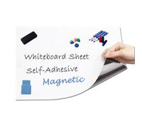 Tableau blanc magnétique autocollant pour mur, sans fantôme, feuille de tableau blanc autocollant avec 1 effaceur/3 stylos/6 aimants, film d'écriture effaçable à sec pour bureau et maison (blanc, 200