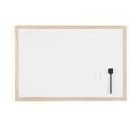 Tableau Blanc Magnétique - Bi-Office - 60 X 40 Cm - 1 Marqueur - 2 Aimants - Cadre En Bois