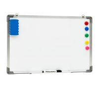 Tableau blanc magnétique blanc 60 x 40 cm, plaque nid d'abeille en acier et cadre en aluminium, durable et résistant aux rayures, pour le bureau, l'école ou la maison, parfait comme tableau