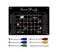 Tableau Blanc Magnétique,Bloc-Note en Acrylique Réutilisable | Tableau Blanc Magnétique Multifonction Pour Planning Familiavec 6 Marqueurs Effaçables