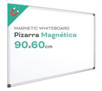 Tableau blanc magnétique, cadre en aluminium, surface lisse facile à effacer, tableau pour prendre des notes, dessiner, enseigner ou organiser, outil pour le bureau et l'école - Ofituria (90 x 60)