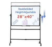 Tableau blanc magnétique double face 40x28 pouces pied réglable et mobile idéal pour bureau salle de t maison