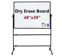 Tableau blanc magnétique double face, réglable en hauteur, effaçable à sec, chevalet réversible pour l'école, la maison et le bureau