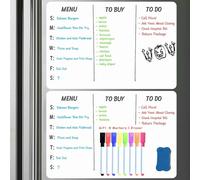 Tableau Blanc Magnétique Effaçable À Sec,Autocollant Pour Réfrigérateur,Tableau Blanc Souple Avec 8 Marqueurs Et 1 Gomme,Tableau Intelligent,16.5 × 11,8 Po - Type [2pcs A3]-8pens1eraser