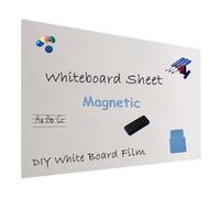 Tableau blanc magnétique effaçable à sec avec marqueurs, aimants, gomme, boîte de rangement, feuille de tableau blanc pour bureau, mémos, planificateur (blanc, 60 x 45 cm)