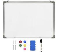Tableau blanc magnétique effaçable à sec Blanc 70x50 cm Acier blanc G