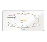 Tableau Blanc Magnétique Émaillé - Nobo - 2400 X 1200mm - Cadre Aluminium - Montage Mural - Marqueur Inclus