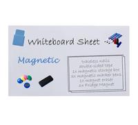 Tableau blanc magnétique, facile à écrire et effaçable à sec, pour listes de mémos, bureau, maison, tableau blanc avec 3 stylos/1 gomme magnétique/6 aimants (blanc, 200 x 60 cm)