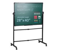 Tableau Blanc Magnétique Mobile 100x70cm FLASIDU - Hauteur réglable - roulettes - double face - 12 Aimants 10 Marqueurs - Blanc