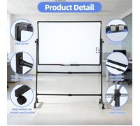 Tableau blanc magnétique mobile à hauteur réglable double face et support pour usage bureau école et maison