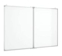 Tableau blanc magnétique pliable 100 x 80 x 1,7 cm en aluminium avec 2 panneaux, double face, mobile pour bureau, école, conférence, séminaire, présentation, tableau d'affichage, séparateur de pièce