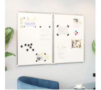 vidaXL Tableau blanc magnétique pliable 100x80x1,7 cm aluminium effaçable à sec Blanc