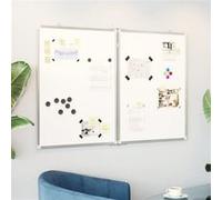 vidaXL Tableau blanc magnétique pliable 120x80x1,7 cm aluminium Blanc G