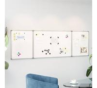 Tableau blanc magnétique pliable - 160 x 50 x 1,7 cm - En aluminium - Avec 3 panneaux - Double face - Mobile - Idéal comme mur de présentation, tableau d'affichage - Séparateur de pièce pour bureau