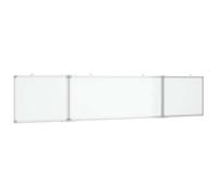 Tableau blanc magnétique pliable 200 x 40 x 1,7 cm en aluminium avec 3 panneaux, double face et mobile pour bureau, école, séminaire, conférence, foire, mur de présentation, mur de présentation