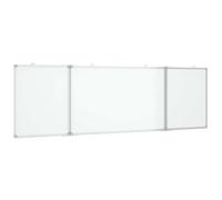 Tableau blanc magnétique pliable 200 x 60 x 1,7 cm en aluminium avec 3 panneaux, double face, mobile et autonome pour bureau, école, séminaire, foire, présentation, séparateur de pièce et brise-vue
