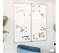 Tableau blanc magnétique pliable 80x80x1,7 cm aluminium
